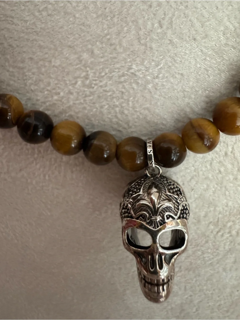 Thomas Sabo KE1639-826-2-L60 Rebel at Heart Tiger’s Eye Maori Skull Necklace
